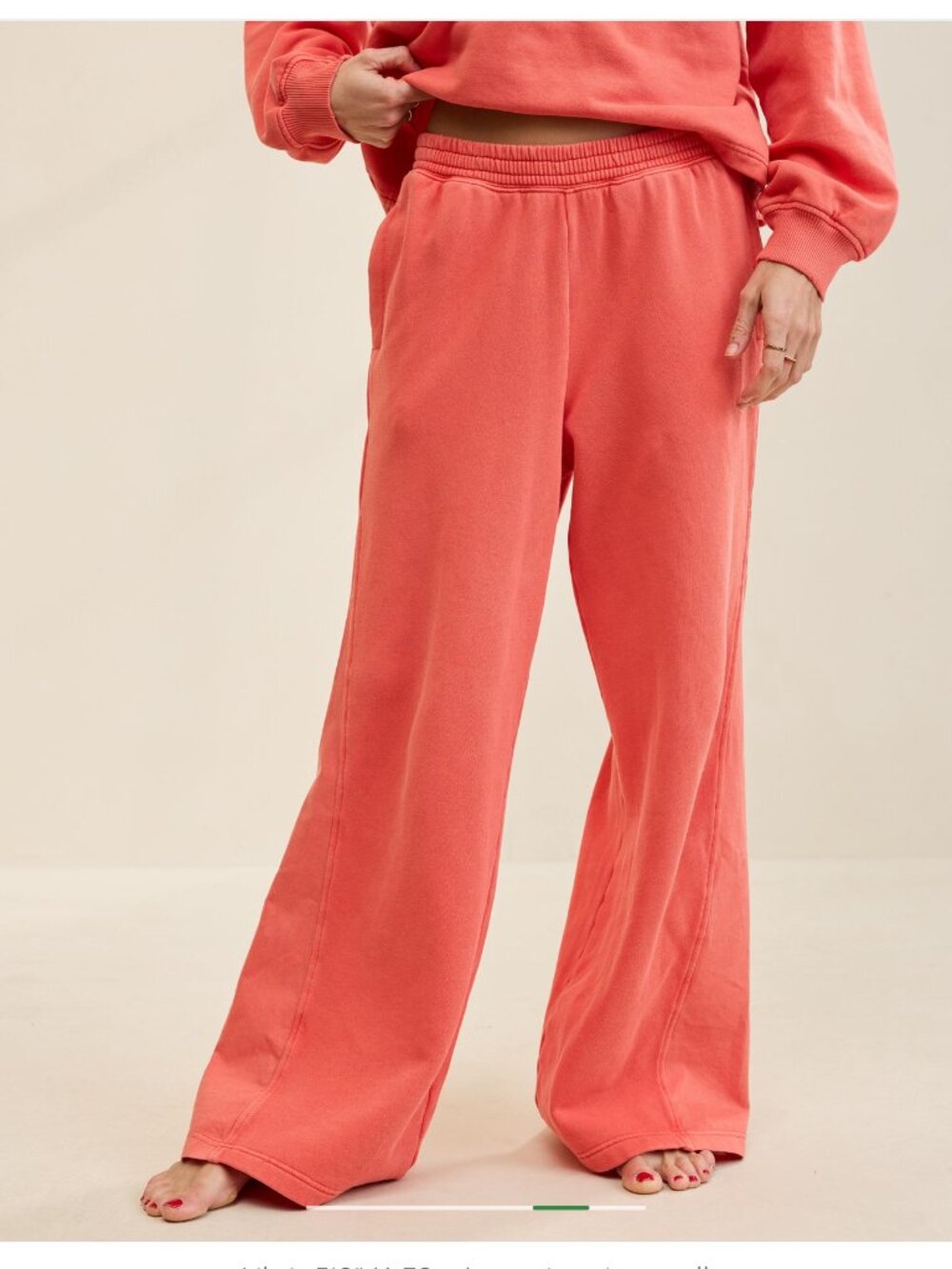 Aerie First Class Fleece Trouser Wide Leg Sweatpant - Rusty Peach, XL